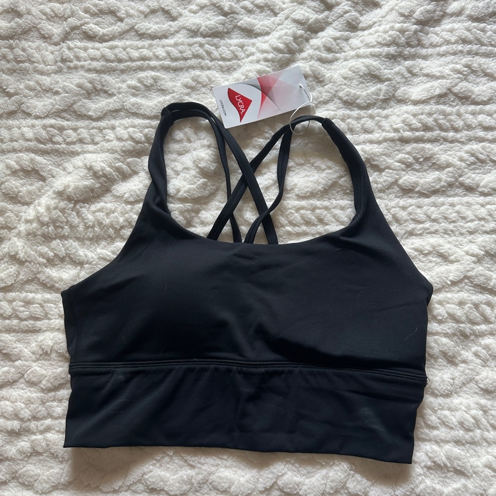 Athletic Crisscross Sports Bra - Black